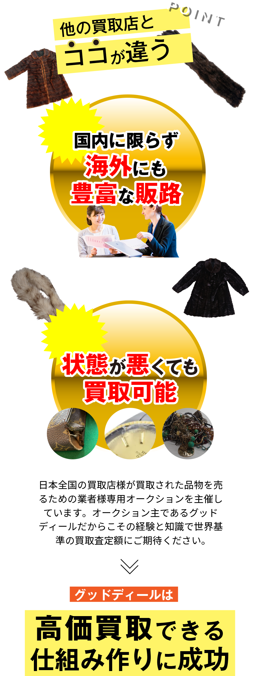 グッドディールは国内に限らずアメリカやヨーロッパ等海外にも豊富な販路をもっているので着物を高価買取！